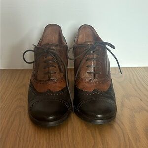 Clyde France Classic Brown and Black Womens  Brogues size 36